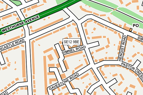 SE12 9BE map - OS OpenMap – Local (Ordnance Survey)
