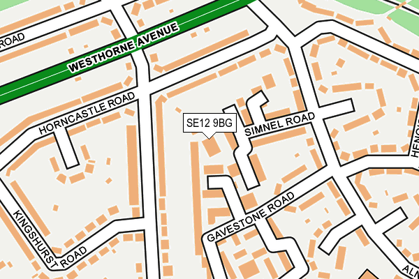 SE12 9BG map - OS OpenMap – Local (Ordnance Survey)