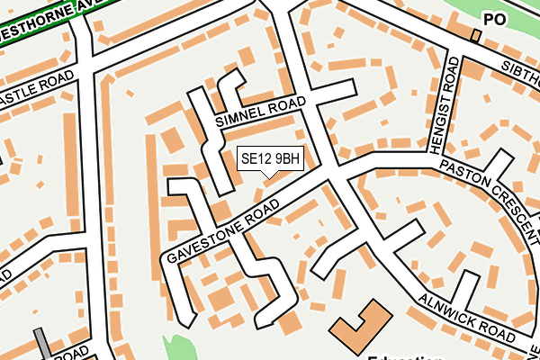SE12 9BH map - OS OpenMap – Local (Ordnance Survey)