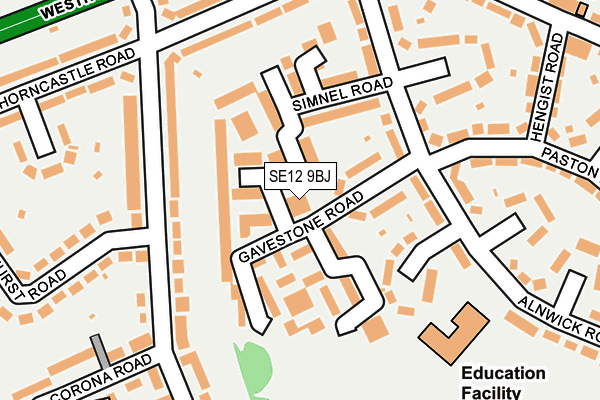 SE12 9BJ map - OS OpenMap – Local (Ordnance Survey)