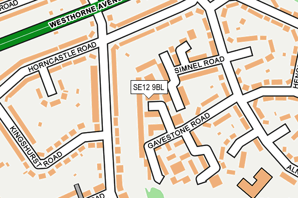 SE12 9BL map - OS OpenMap – Local (Ordnance Survey)