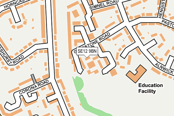 SE12 9BN map - OS OpenMap – Local (Ordnance Survey)