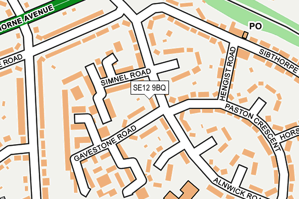 SE12 9BQ map - OS OpenMap – Local (Ordnance Survey)