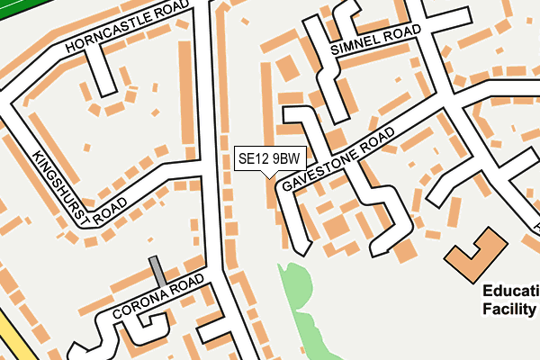 SE12 9BW map - OS OpenMap – Local (Ordnance Survey)