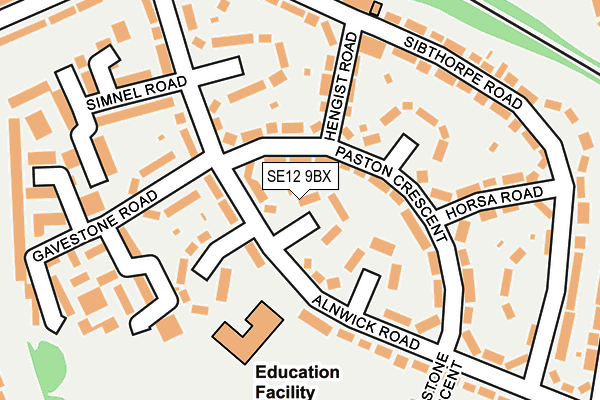 SE12 9BX map - OS OpenMap – Local (Ordnance Survey)