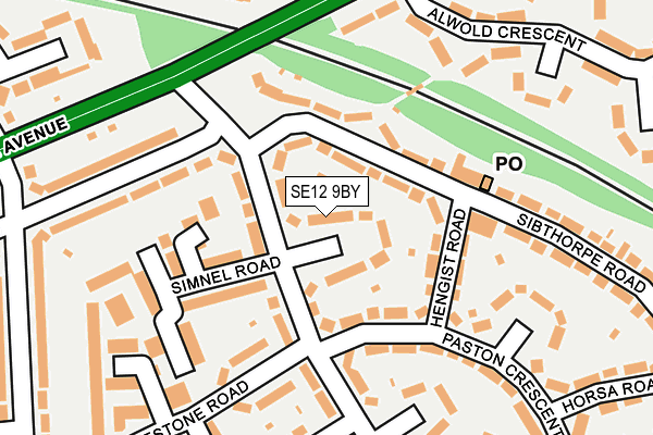 SE12 9BY map - OS OpenMap – Local (Ordnance Survey)