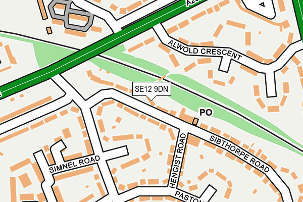 SE12 9DN map - OS OpenMap – Local (Ordnance Survey)