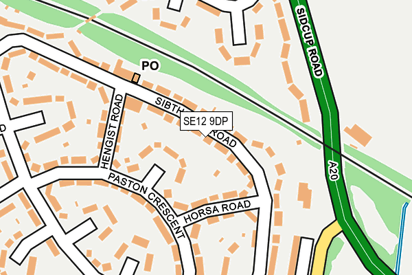 SE12 9DP map - OS OpenMap – Local (Ordnance Survey)