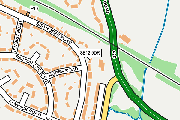 SE12 9DR map - OS OpenMap – Local (Ordnance Survey)