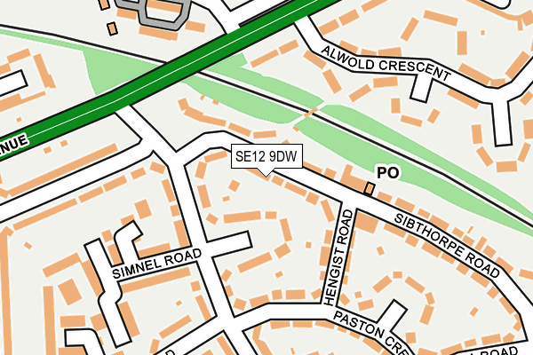 SE12 9DW map - OS OpenMap – Local (Ordnance Survey)