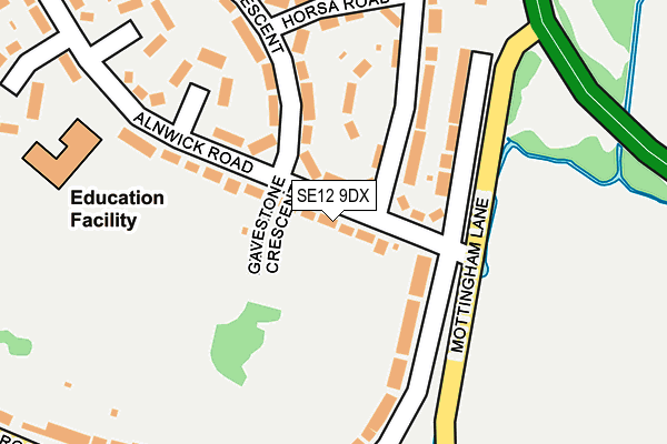 SE12 9DX map - OS OpenMap – Local (Ordnance Survey)