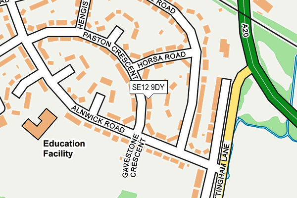 SE12 9DY map - OS OpenMap – Local (Ordnance Survey)