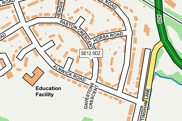 SE12 9DZ map - OS OpenMap – Local (Ordnance Survey)
