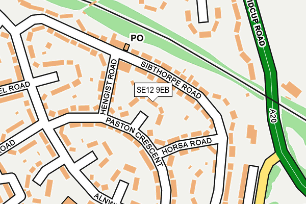 SE12 9EB map - OS OpenMap – Local (Ordnance Survey)