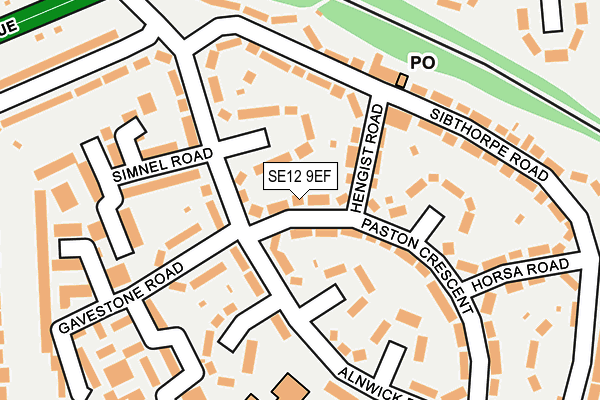 SE12 9EF map - OS OpenMap – Local (Ordnance Survey)