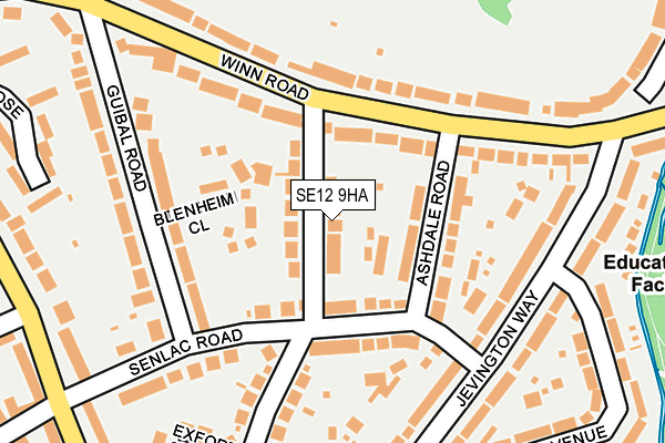 SE12 9HA map - OS OpenMap – Local (Ordnance Survey)