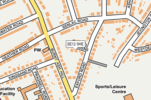 SE12 9HE map - OS OpenMap – Local (Ordnance Survey)