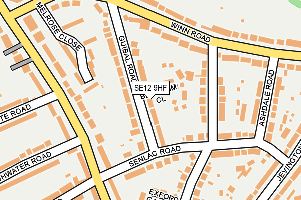 SE12 9HF map - OS OpenMap – Local (Ordnance Survey)