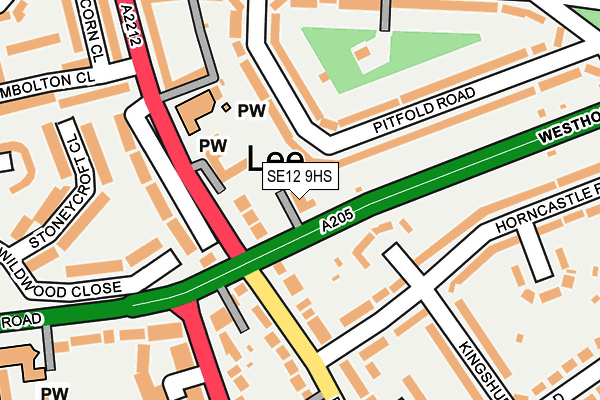 SE12 9HS map - OS OpenMap – Local (Ordnance Survey)