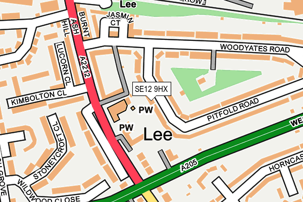 SE12 9HX map - OS OpenMap – Local (Ordnance Survey)
