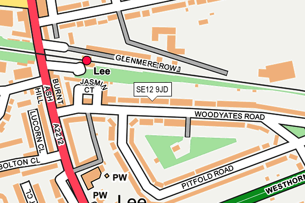 SE12 9JD map - OS OpenMap – Local (Ordnance Survey)