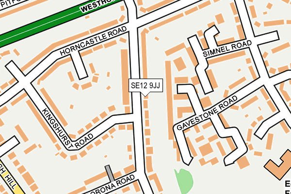 SE12 9JJ map - OS OpenMap – Local (Ordnance Survey)