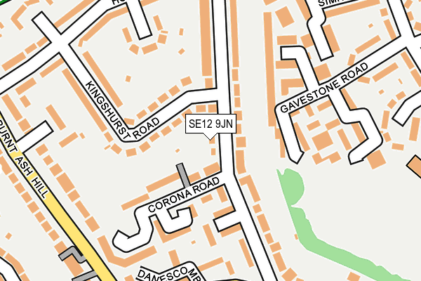 SE12 9JN map - OS OpenMap – Local (Ordnance Survey)