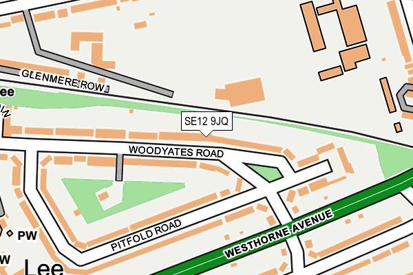 SE12 9JQ map - OS OpenMap – Local (Ordnance Survey)