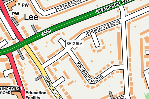 SE12 9LA map - OS OpenMap – Local (Ordnance Survey)