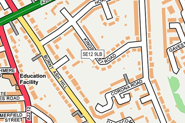 SE12 9LB map - OS OpenMap – Local (Ordnance Survey)
