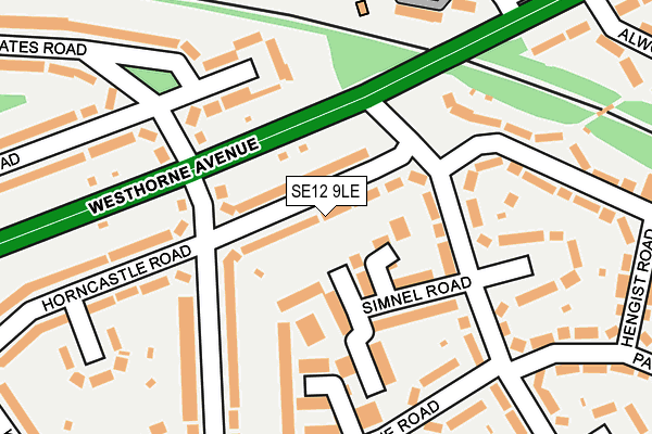 SE12 9LE map - OS OpenMap – Local (Ordnance Survey)