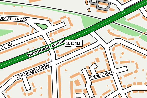 SE12 9LF map - OS OpenMap – Local (Ordnance Survey)