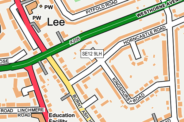 SE12 9LH map - OS OpenMap – Local (Ordnance Survey)