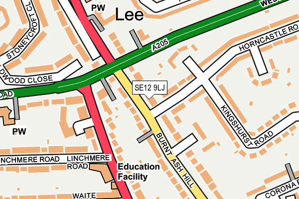 SE12 9LJ map - OS OpenMap – Local (Ordnance Survey)