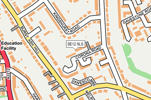 SE12 9LS map - OS OpenMap – Local (Ordnance Survey)
