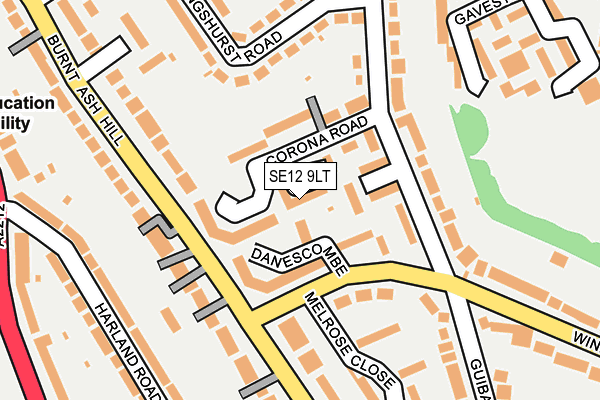 SE12 9LT map - OS OpenMap – Local (Ordnance Survey)