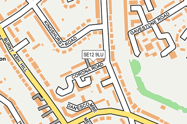 SE12 9LU map - OS OpenMap – Local (Ordnance Survey)