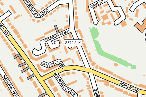 SE12 9LX map - OS OpenMap – Local (Ordnance Survey)