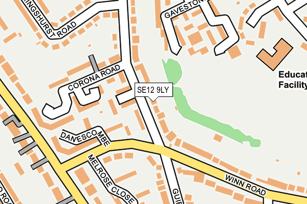 SE12 9LY map - OS OpenMap – Local (Ordnance Survey)