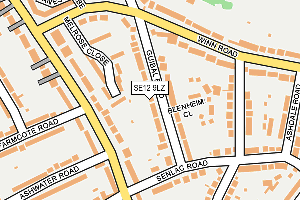 SE12 9LZ map - OS OpenMap – Local (Ordnance Survey)