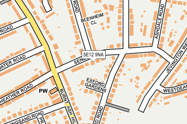 SE12 9NA map - OS OpenMap – Local (Ordnance Survey)
