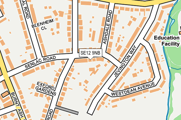 SE12 9NB map - OS OpenMap – Local (Ordnance Survey)