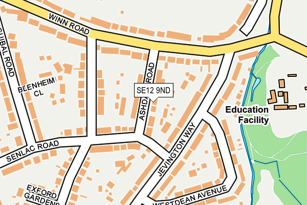 SE12 9ND map - OS OpenMap – Local (Ordnance Survey)