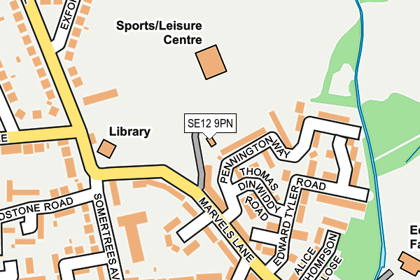 SE12 9PN map - OS OpenMap – Local (Ordnance Survey)