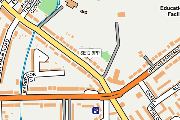 SE12 9PP map - OS OpenMap – Local (Ordnance Survey)