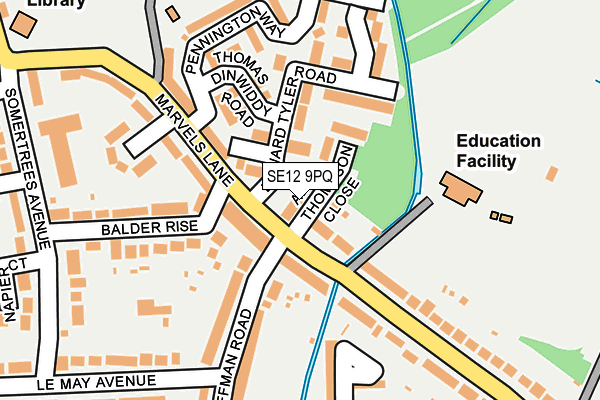 SE12 9PQ map - OS OpenMap – Local (Ordnance Survey)