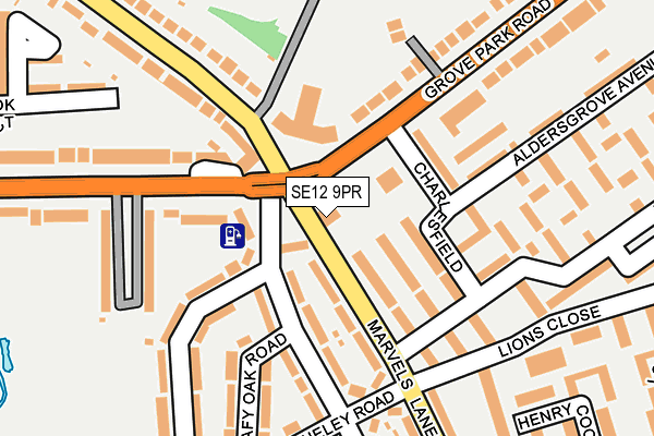 SE12 9PR map - OS OpenMap – Local (Ordnance Survey)