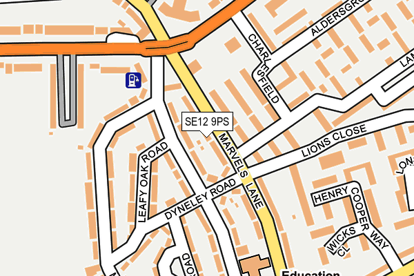 SE12 9PS map - OS OpenMap – Local (Ordnance Survey)