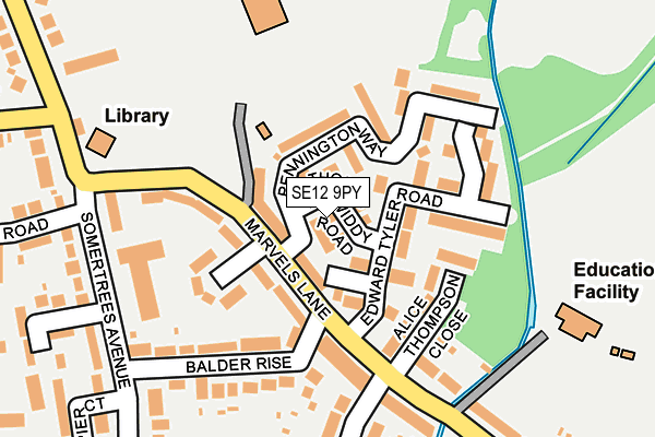 SE12 9PY map - OS OpenMap – Local (Ordnance Survey)