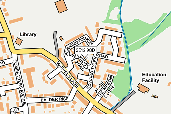 SE12 9QD map - OS OpenMap – Local (Ordnance Survey)